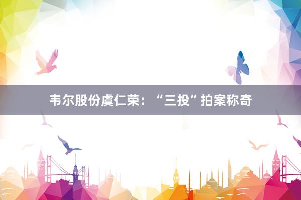 韦尔股份虞仁荣：“三投”拍案称奇
