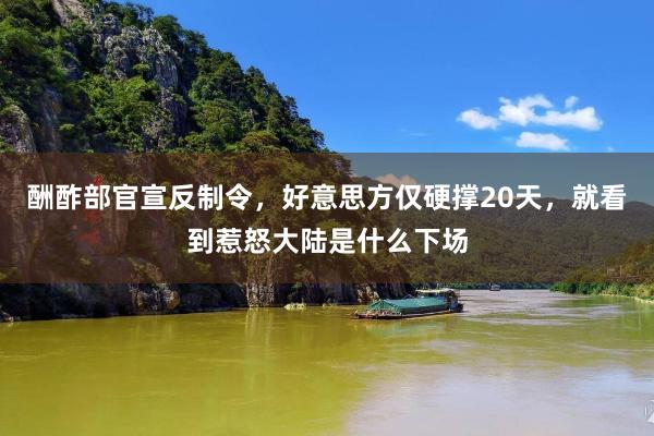 酬酢部官宣反制令，好意思方仅硬撑20天，就看到惹怒大陆是什么下场