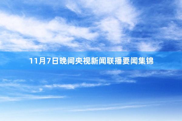 11月7日晚间央视新闻联播要闻集锦