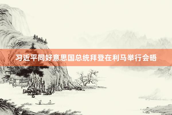 习近平同好意思国总统拜登在利马举行会晤