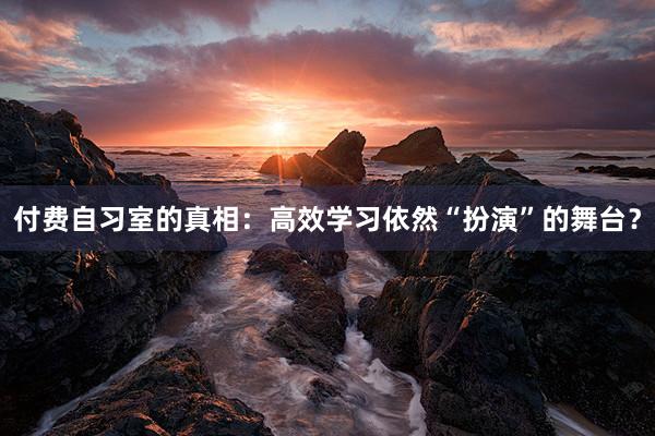 付费自习室的真相：高效学习依然“扮演”的舞台？