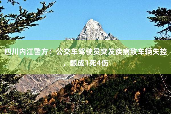 四川内江警方：公交车驾驶员突发疾病致车辆失控，酿成1死4伤