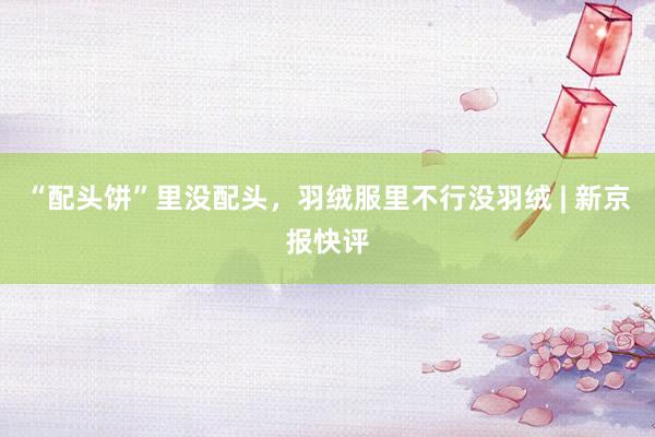 “配头饼”里没配头，羽绒服里不行没羽绒 | 新京报快评