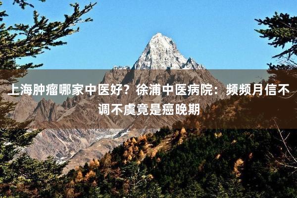 上海肿瘤哪家中医好？徐浦中医病院：频频月信不调不虞竟是癌晚期